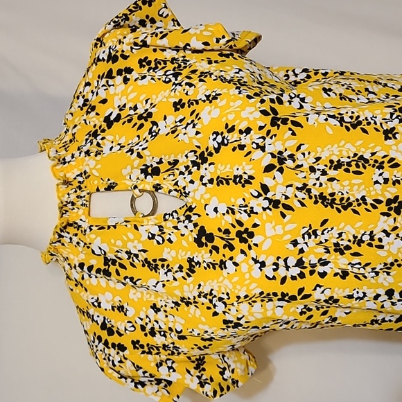 Adrienne Vittadini Yellow Floral Blouse - Picture 5 of 7